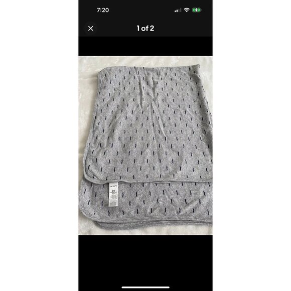 Carter’s Gray Grey Baby Security Blanket Cotton Knit Lovey Mustache Print No Tag - Picture 10 of 10